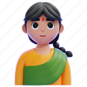 woman, female, people, person, character, avatar, india, indian, asian