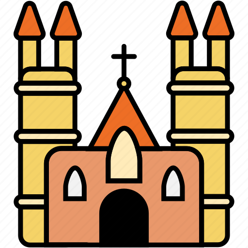 Cathedral, church, christian, religion, landmark, building icon - Download on Iconfinder
