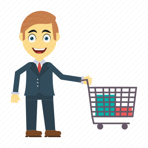 Employee, happy, man, shopping, user icon - Download on Iconfinder