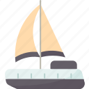 sailboat, sea, vessel, transportation, travel