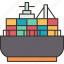 ship, container, cargo, import, export 