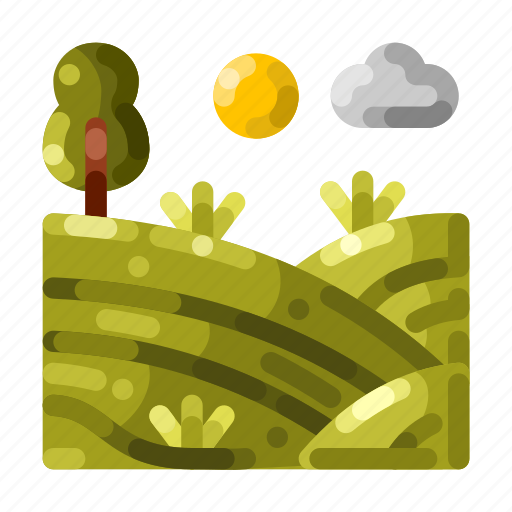 Field, meadow, grassland, pasture, countryside, agriculture, farmland icon - Download on Iconfinder