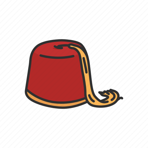 Cap, clothing, fez, fez hat, hat, red felt hat, turkish hat icon - Download on Iconfinder
