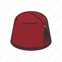 cap, clothing, fez, fez hat, hat, red felt hat, tarboosh