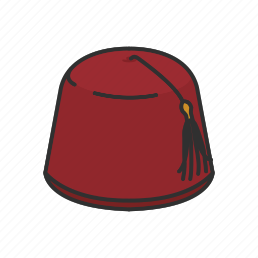 Cap, clothing, fez, fez hat, hat, red felt hat, tarboosh icon - Download on Iconfinder