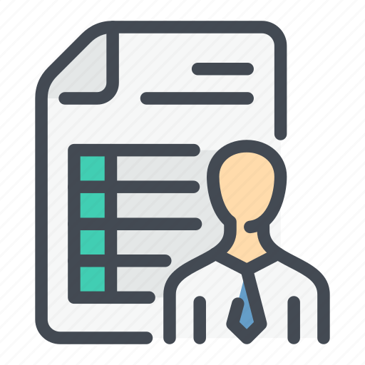 Doc, employee, job, person, report, result, stats icon - Download on Iconfinder