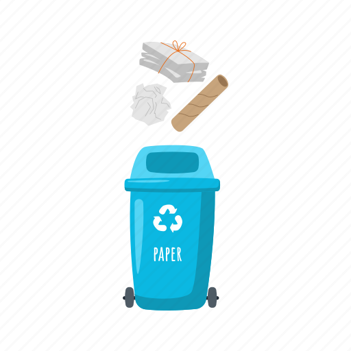 Paper, garbage, truck, trash, can, flat, recycling icon - Download on Iconfinder
