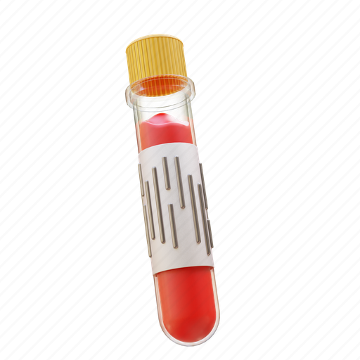 Test tube, blood test, vial, sample, specimen, medical, research 3D illustration - Download on Iconfinder