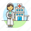 center, building, doctor, physician, hospital, health, medical, care, clinic, female 