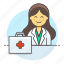 doctor, practitioner, kit, first, aid, physician, female, medical, personnel, health 