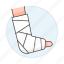 affection, ankle, bandaged, bone, cast, fracture, health, injuries, plaster, trauma, wound 