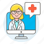 app, clinic, doctor, female, health, information, medical, online, ppointment, softwarea 