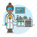 female, scientist, test, lab, glassware, laboratory, tube, health, laboratorist