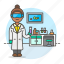 female, scientist, test, lab, glassware, laboratory, tube, health, laboratorist 