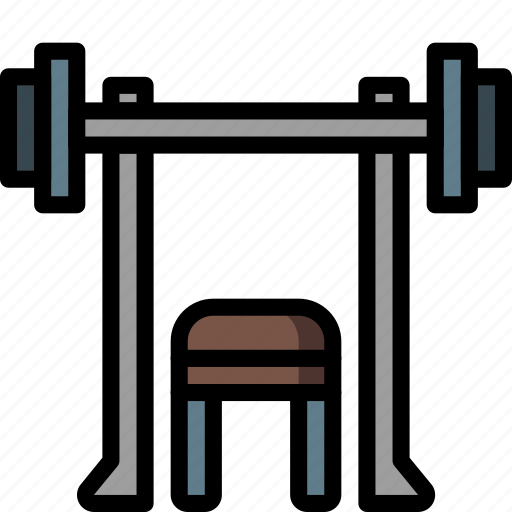 Bench, equipment, fitness, gym, health, press, weight icon - Download on Iconfinder