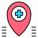location, medical, hospital, pin, navigation