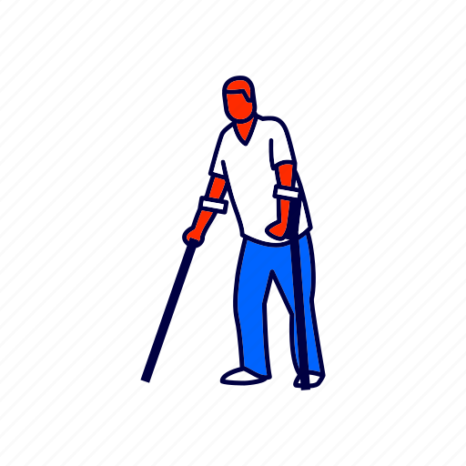 Cerebral palsy, crutches, patient icon - Download on Iconfinder