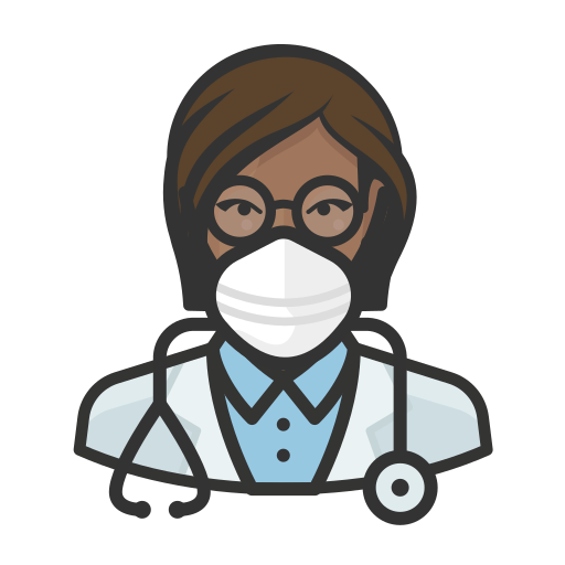 Black, coronavirus, doctor, female, n-95 mask icon - Free download