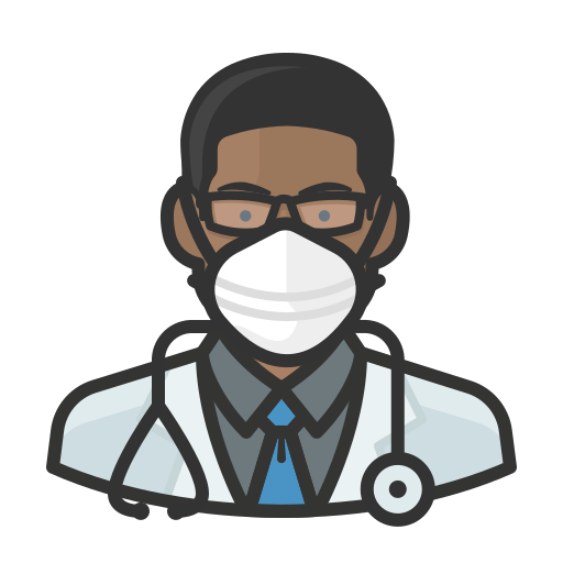 Black, coronavirus, doctor, male, n-95 mask icon - Free download