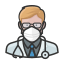 coronavirus, doctor, male, n-95 mask, white 
