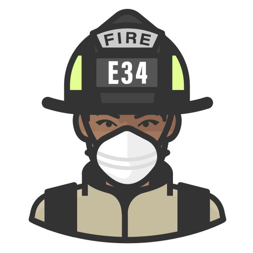 Black, coronavirus, female, firefighter, n-95 mask icon - Free download