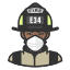black, coronavirus, female, firefighter, n-95 mask 