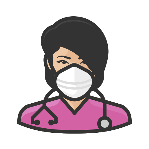 Asian, coronavirus, female, n-95 mask, nurse icon - Free download