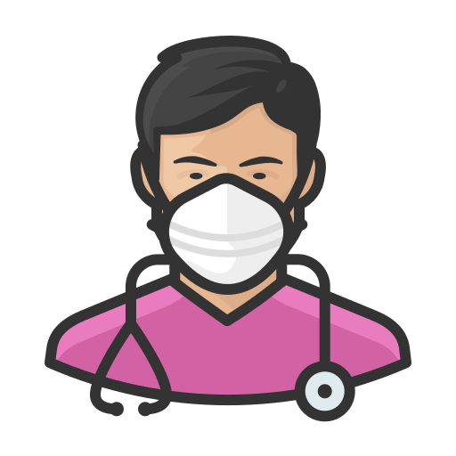 Asian, coronavirus, male, n-95 mask, nurse icon - Free download