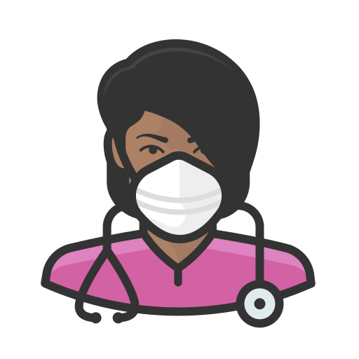 Black, coronavirus, female, n-95 mask, nurse icon - Free download