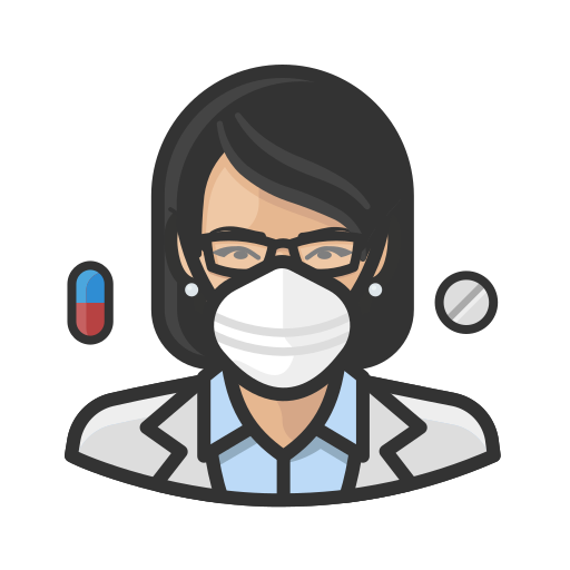 Asian, coronavirus, female, n-95 mask, pharmacist icon - Free download