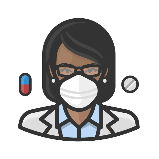 Black, coronavirus, female, n-95 mask, pharmacist icon - Free download