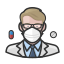 coronavirus, male, n-95 mask, pharmacist, white 