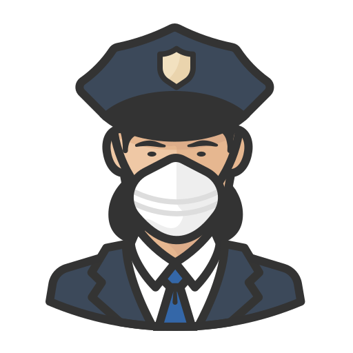 Asian, coronavirus, female, n-95 mask, police icon - Free download