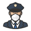 asian, coronavirus, male, n-95 mask, police 