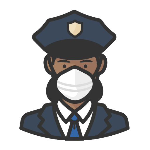 Black, coronavirus, female, n-95 mask, police icon - Free download
