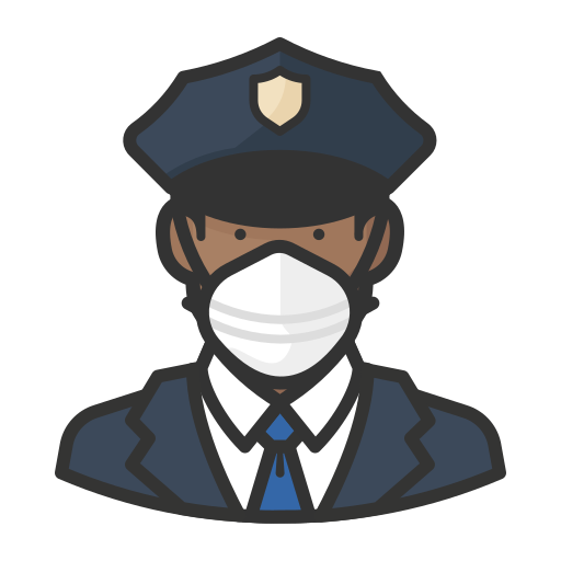 Black, coronavirus, male, n-95 mask, police icon - Free download