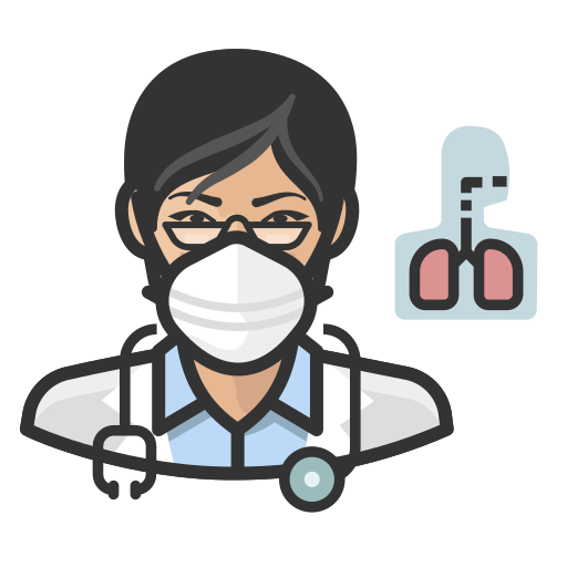 Asian, coronavirus, female, n-95 mask, pulmonologist icon - Free download