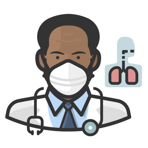 Black, coronavirus, male, n-95 mask, pulmonologist icon - Free download