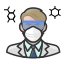 coronavirus, male, n-95 mask, virologist, white 