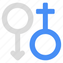 female symbol, male symbol, masculine, feminine, gender