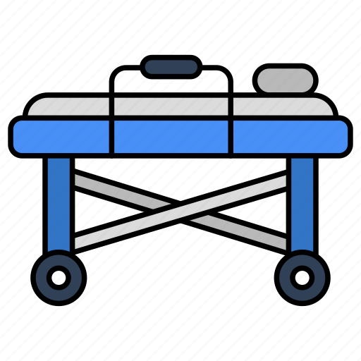 Stretcher, patient bed, patient cot, medical stretcher, medical apparatus icon - Download on Iconfinder