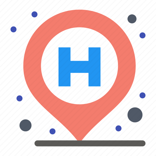Hospital, location, pin, sign icon - Download on Iconfinder