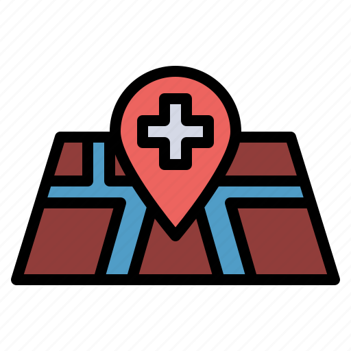 Healthcheck, location, hospital, pin, medical, navigation, clinic icon - Download on Iconfinder
