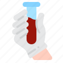 blood, test, tube, hand