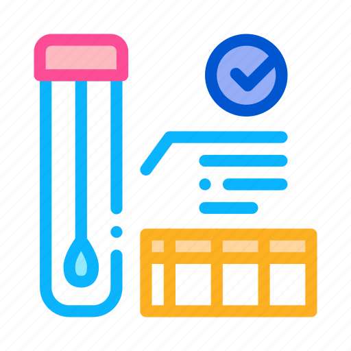 Affirmative, checkup, health, material, results, test, tube icon - Download on Iconfinder