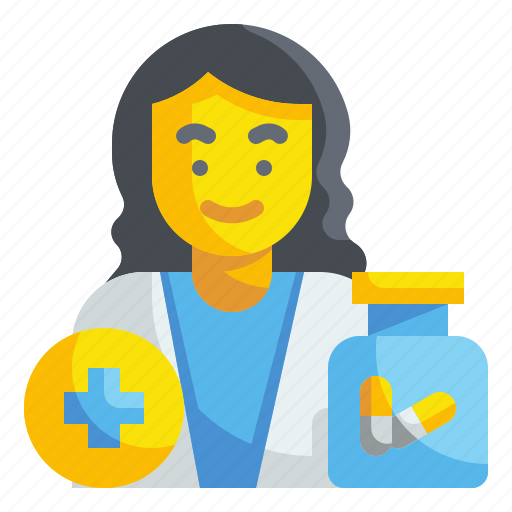 Pharmacist, pharmacy, hospital, medicine, woman, profession, occupation icon - Download on Iconfinder