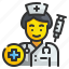 nurse, assistance, medical, profession, occupation, avatar, syringe 