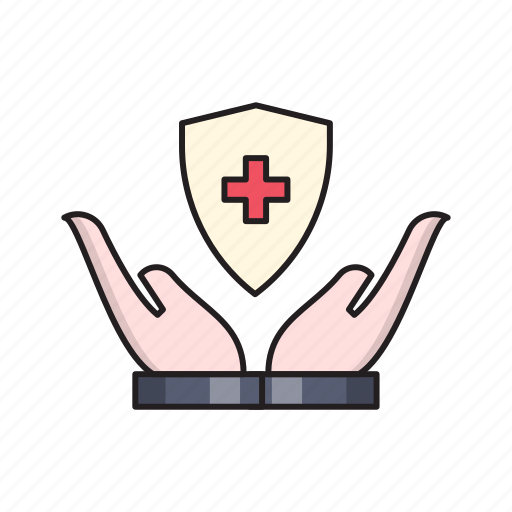 Hand, healthcare, medical, protection, shield icon - Download on Iconfinder