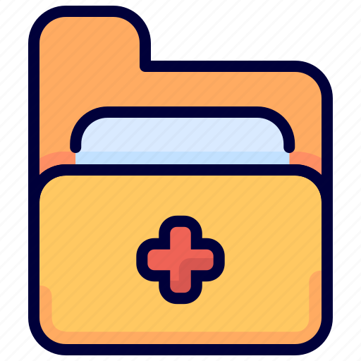 File, folder, healthcare, medical, record icon - Download on Iconfinder
