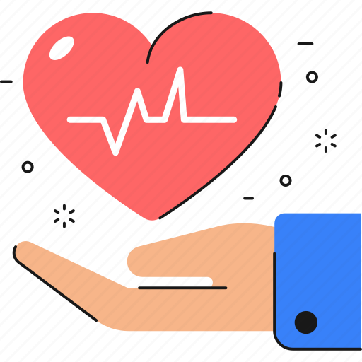 Healthcare, medical, hand, heart, pulse, save health, cardio icon - Download on Iconfinder